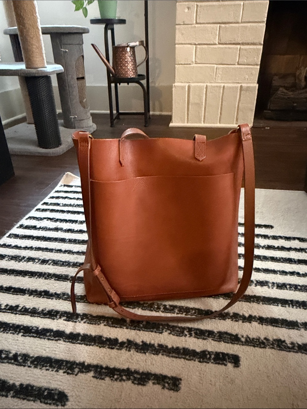 Madewell brown leather tote bag